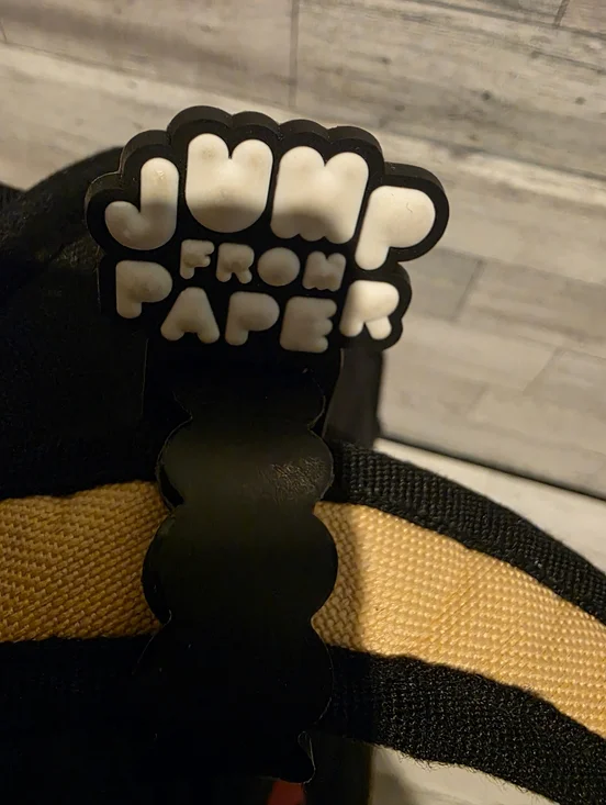 Jump From Paper Red Cartoon-Inspired Women’s Tote Bag with Cream Handles - Picture 3 of 4